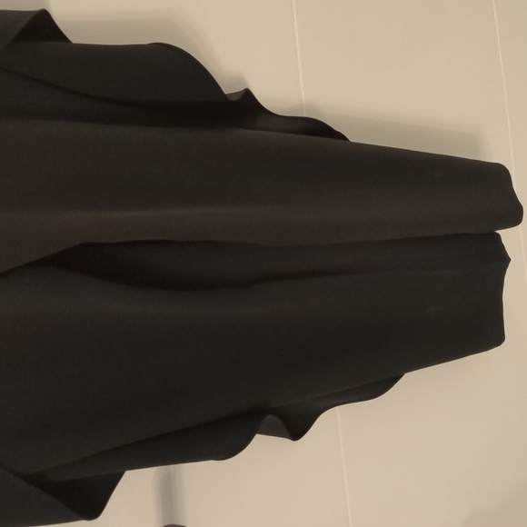 Halston Heritage sleeveless mock neck black ruffled jumpsuit minimalist Sz 0 - Picture 5 of 11